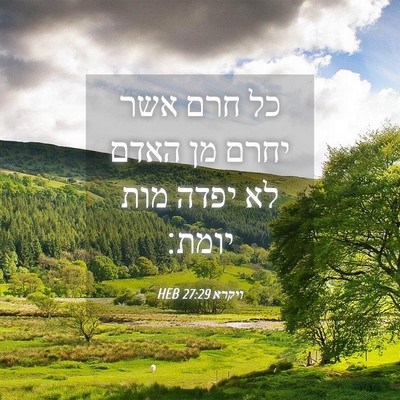 Picture 04 - ויקרא 27:29 HEB - כל חרם אשר יחרם מן האדם לא - Bible Verse Picture