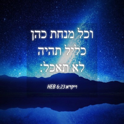 Picture 04 - ויקרא 6:23 HEB - וכל מנחת כהן כליל תהיה לא - Bible Verse Picture