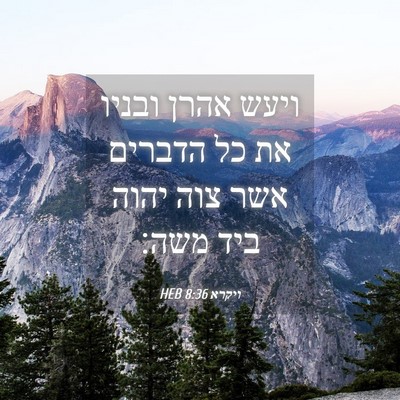 Picture 04 - ויקרא 8:36 HEB - ויעש אהרן ובניו את כל - Bible Verse Picture