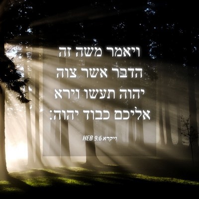 Picture 04 - ויקרא 9:6 HEB - ויאמר משה זה הדבר אשר צוה - Bible Verse Picture