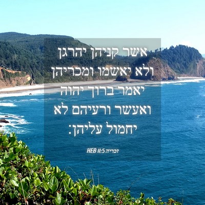 Picture 04 - זכריה 11:5 HEB - אשר קניהן יהרגן ולא יאשמו - Bible Verse Picture