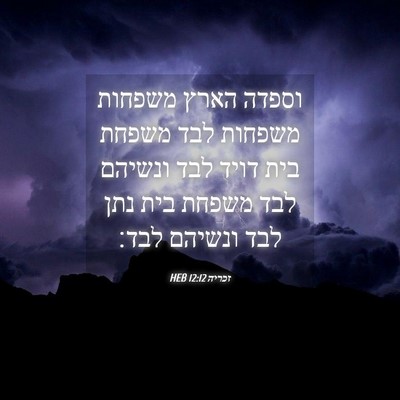 Picture 04 - זכריה 12:12 HEB - וספדה הארץ משפחות משפחות - Bible Verse Picture