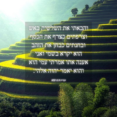 Picture 04 - זכריה 13:9 HEB - והבאתי את השלשית באש - Bible Verse Picture