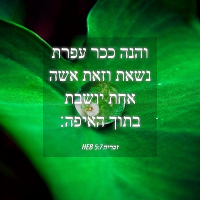 Picture 04 - זכריה 5:7 HEB - והנה ככר עפרת נשאת וזאת אשה - Bible Verse Picture