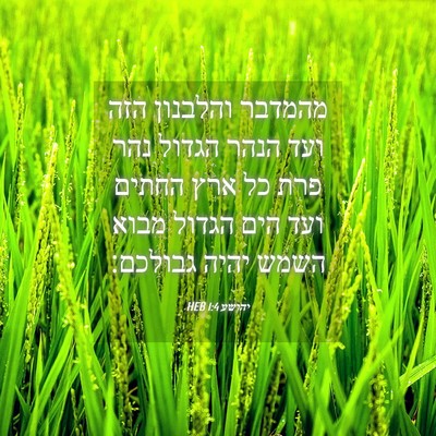 Picture 04 - יהושע 1:4 HEB - מהמדבר והלבנון הזה ועד - Bible Verse Picture