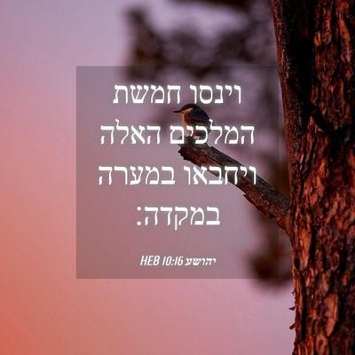 Picture 04 - יהושע 10:16 HEB - וינסו חמשת המלכים האלה - Bible Verse Picture