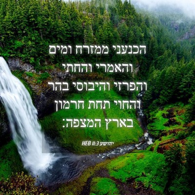 Picture 04 - יהושע 11:3 HEB - הכנעני ממזרח ומים והאמרי - Bible Verse Picture