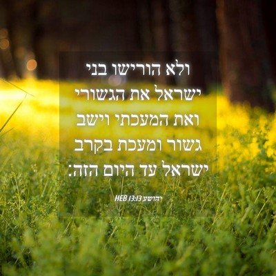 Picture 04 - יהושע 13:13 HEB - ולא הורישו בני ישראל את - Bible Verse Picture