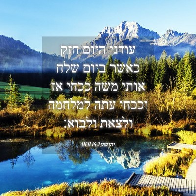 Picture 04 - יהושע 14:11 HEB - עודני היום חזק כאשר ביום - Bible Verse Picture