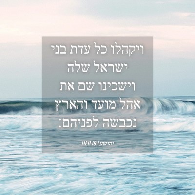 Picture 04 - יהושע 18:1 HEB - ויקהלו כל עדת בני ישראל שלה - Bible Verse Picture