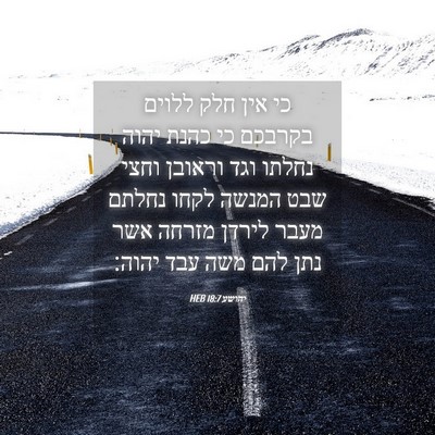 Picture 04 - יהושע 18:7 HEB - כי אין חלק ללוים בקרבכם כי - Bible Verse Picture