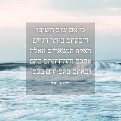 Picture 04 - יהושע 23:12 HEB - כי אם שוב תשובו ודבקתם ביתר - Bible Verse Picture