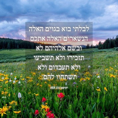 Picture 04 - יהושע 23:7 HEB - לבלתי בוא בגוים האלה - Bible Verse Picture