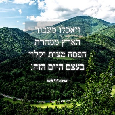 Picture 04 - יהושע 5:11 HEB - ויאכלו מעבור הארץ ממחרת - Bible Verse Picture
