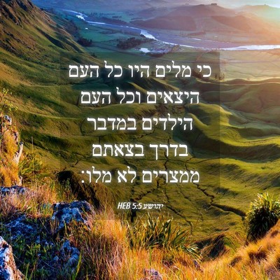 Picture 04 - יהושע 5:5 HEB - כי מלים היו כל העם היצאים - Bible Verse Picture