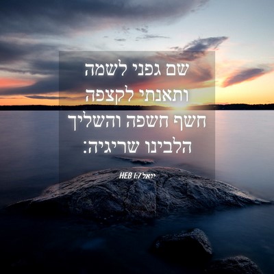 Picture 04 - יואל 1:7 HEB - שם גפני לשמה ותאנתי לקצפה - Bible Verse Picture