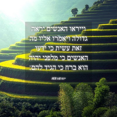 Picture 04 - יונה 1:10 HEB - וייראו האנשים יראה גדולה - Bible Verse Picture