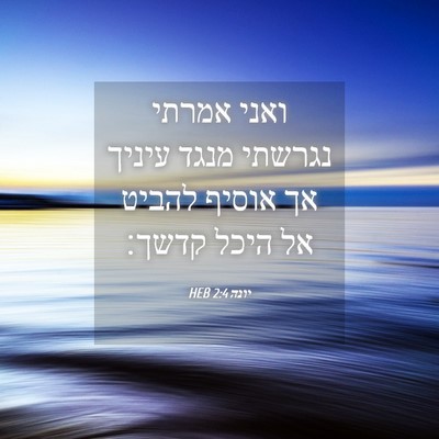 Picture 04 - יונה 2:4 HEB - ואני אמרתי נגרשתי מנגד - Bible Verse Picture