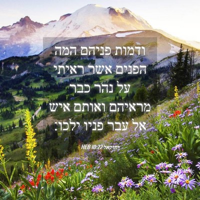 Picture 04 - יחזקאל 10:22 HEB - ודמות פניהם המה הפנים אשר - Bible Verse Picture