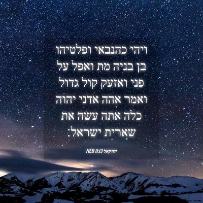 Picture 04 - יחזקאל 11:13 HEB - ויהי כהנבאי ופלטיהו בן - Bible Verse Picture