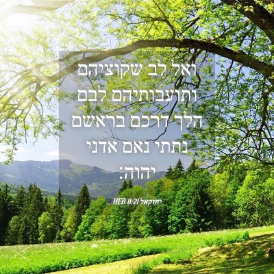 Picture 04 - יחזקאל 11:21 HEB - ואל לב שקוציהם ותועבותיהם - Bible Verse Picture