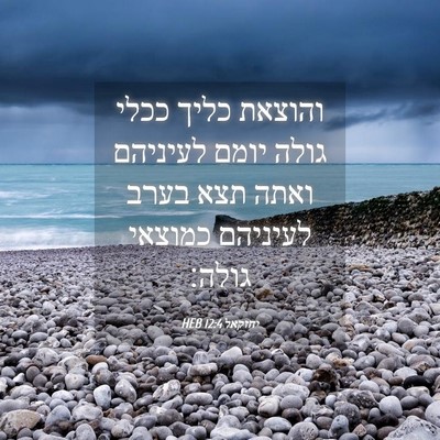 Picture 04 - יחזקאל 12:4 HEB - והוצאת כליך ככלי גולה יומם - Bible Verse Picture