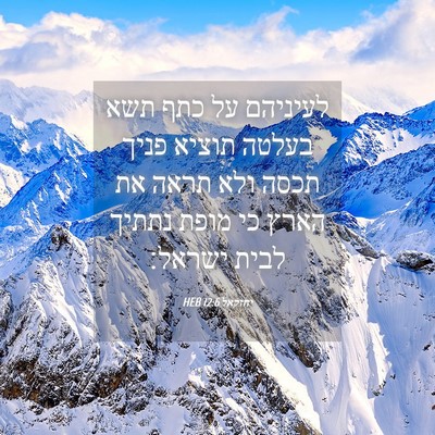 Picture 04 - יחזקאל 12:6 HEB - לעיניהם על כתף תשא בעלטה - Bible Verse Picture