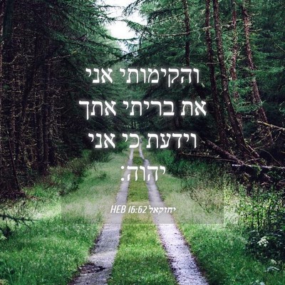 Picture 04 - יחזקאל 16:62 HEB - והקימותי אני את בריתי אתך - Bible Verse Picture