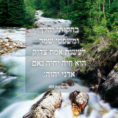 Picture 04 - יחזקאל 18:9 HEB - בחקותי יהלך ומשפטי שמר - Bible Verse Picture