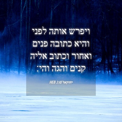 Picture 04 - יחזקאל 2:10 HEB - ויפרש אותה לפני והיא כתובה - Bible Verse Picture