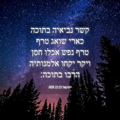 Picture 04 - יחזקאל 22:25 HEB - קשר נביאיה בתוכה כארי שואג - Bible Verse Picture