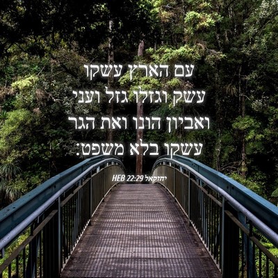 Picture 04 - יחזקאל 22:29 HEB - עם הארץ עשקו עשק וגזלו גזל - Bible Verse Picture