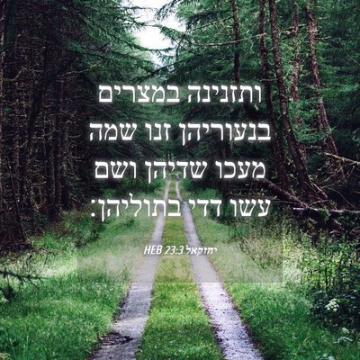Picture 04 - יחזקאל 23:3 HEB - ותזנינה במצרים בנעוריהן - Bible Verse Picture