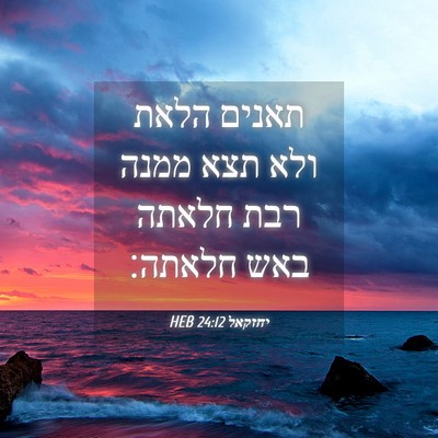 Picture 04 - יחזקאל 24:12 HEB - תאנים הלאת ולא תצא ממנה רבת - Bible Verse Picture