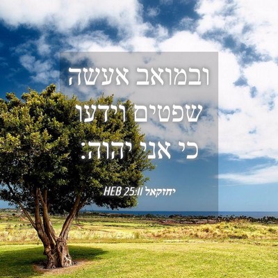Picture 04 - יחזקאל 25:11 HEB - ובמואב אעשה שפטים וידעו כי - Bible Verse Picture