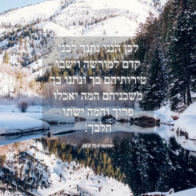 Picture 04 - יחזקאל 25:4 HEB - לכן הנני נתנך לבני קדם - Bible Verse Picture