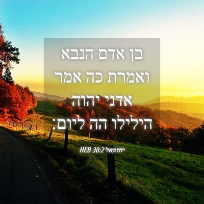 Picture 04 - יחזקאל 30:2 HEB - בן אדם הנבא ואמרת כה אמר - Bible Verse Picture