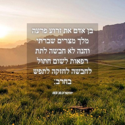 Picture 04 - יחזקאל 30:21 HEB - בן אדם את זרוע פרעה מלך - Bible Verse Picture