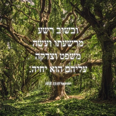 Picture 04 - יחזקאל 33:19 HEB - ובשוב רשע מרשעתו ועשה משפט - Bible Verse Picture