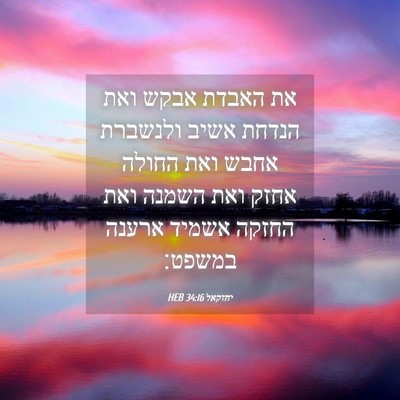 Picture 04 - יחזקאל 34:16 HEB - את האבדת אבקש ואת הנדחת - Bible Verse Picture