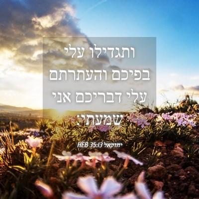 Picture 04 - יחזקאל 35:13 HEB - ותגדילו עלי בפיכם והעתרתם - Bible Verse Picture