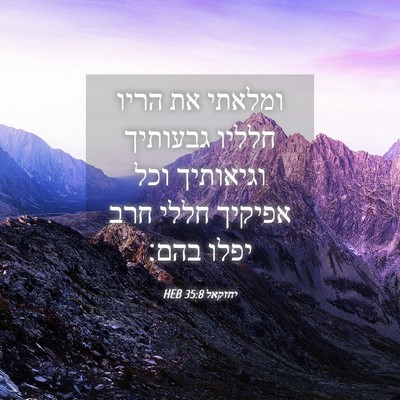 Picture 04 - יחזקאל 35:8 HEB - ומלאתי את הריו חלליו - Bible Verse Picture