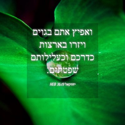 Picture 04 - יחזקאל 36:19 HEB - ואפיץ אתם בגוים ויזרו - Bible Verse Picture
