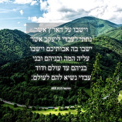 Picture 04 - יחזקאל 37:25 HEB - וישבו על הארץ אשר נתתי - Bible Verse Picture
