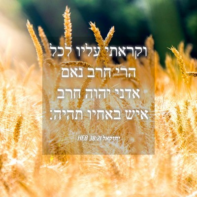 Picture 04 - יחזקאל 38:21 HEB - וקראתי עליו לכל הרי חרב נאם - Bible Verse Picture