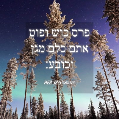 Picture 04 - יחזקאל 38:5 HEB - פרס כוש ופוט אתם כלם מגן - Bible Verse Picture