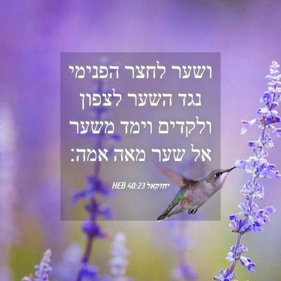 Picture 04 - יחזקאל 40:23 HEB - ושער לחצר הפנימי נגד השער - Bible Verse Picture