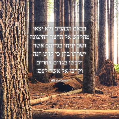 Picture 04 - יחזקאל 42:14 HEB - בבאם הכהנים ולא יצאו מהקדש - Bible Verse Picture