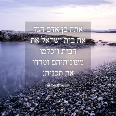 Picture 04 - יחזקאל 43:10 HEB - אתה בן אדם הגד את בית ישראל - Bible Verse Picture