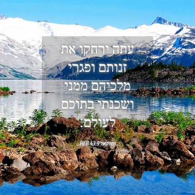 Picture 04 - יחזקאל 43:9 HEB - עתה ירחקו את זנותם ופגרי - Bible Verse Picture